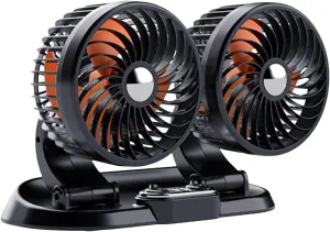 Car Rear Seat Fan - Car Fans For Backseat For Kids | USB Double-Head 24V Blower, Automotive Supplies Portable For ATV Tractor Roof Semi Van Boat Golf Cart Truck Marine Dashboard Rear-mounted fan for childrens safety