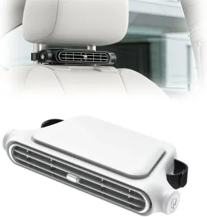 Car Seat Cooling Fan 3 Speeds Portable Car Headrest Fan for Front And Rear Seats USB Car Fans That Blow Cold Air for Backseat,Suvs,Sedans,Truck Kids Pets Passengers (White,Plug-in type) Rear-mounted fan for childrens safety