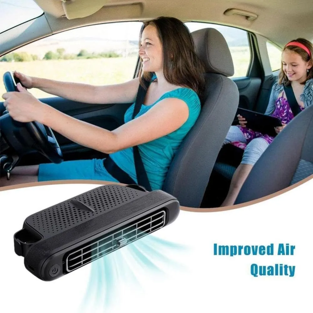 Car Seat Cooling Fan - 3 Speeds Portable Headrest Fan, USB Backseat for Front and Rear Seats, Upgrade Space-Saving for Sedans, SUVs, RVs, and Mini Cars (Woodgrain)