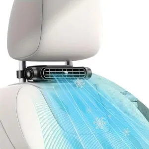 Car Seat Fan - USB Plug-In Dual Turbo High Wind Power Car Interior Rear Pillow Car Fans, 3 Speed Separate Controlled Quiet, Kids Portable Backseat Fan for All Vehicle Jeep Van Truck (Black) Rear-mounted fan for childrens safety