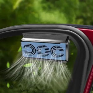 Car Solar Powered Exhaust Fan Car Window Exhaust Fan 180 Vehicle Ventilation Fan Car Radiator Cooling Fan Air Vent Cooler Ventilation System with Three Air Outlet (Black-Blue) Solar-powered car fan for ventilation