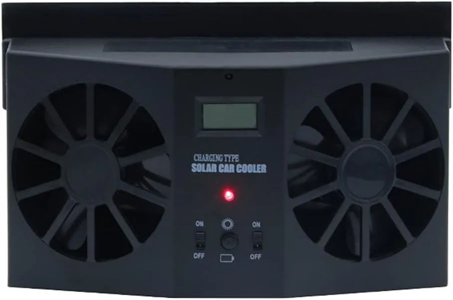 Car Solar Powered Exhaust Fan,Air Flow Window Fans,Solar Powered Exhaust Fan 2W (Black)