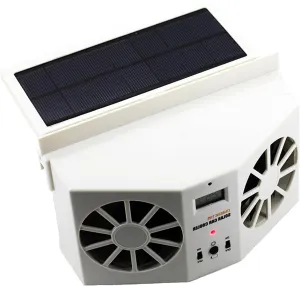 Car Solar Powered Exhaust Fan,Air Flow Window Fans,Solar Powered Exhaust Fan 2W (White) Solar-powered car fan for ventilation