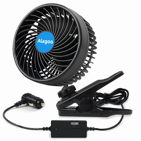 Car Fan 6'' 12V Cool Gadgets Clip Fan for Front Rear Seat Passenger Portable Electric Quiet Air Conditioner with Cigarette Lighter Plug for Cars/Vehicle SUV, RV Solar-powered car fan for ventilation