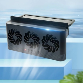 Car Solar Power Exhaust Fan, 2025 New Car Air Purifier, Window Mount Car Radiator Cooling Fan for Car, Portable Cooling Solar Auto Ventilation Fan for Universal Cars Solar-powered car fan for ventilation