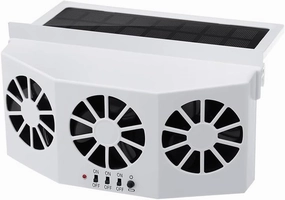 Car Solar Powered Window Exhaust Fan,Car Air Purifier,Car Solar Power Air Vent Radiator Fans for Backseat or Frontseat,Vehicle Ventilation Fan(White) Solar-powered car fan for ventilation