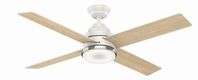 Casablanca Daphne 54" Indoor Ceiling Fan with 16W LED and Wall Control in Fresh White Ceiling fan with adjustable speed settings