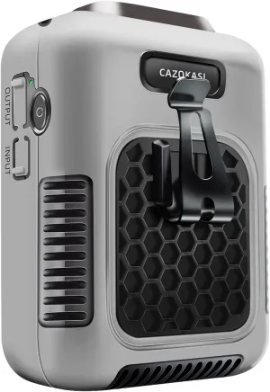 CAZOKASI 2023 Upgrade Waist Clip Fan Wearable Fan Portable Personal Body Fan Powerful 6000mAh Upto 24H Cooling and Heatstroke Prevention Fan (Gray) Waist-mounted portable fan for outdoor use