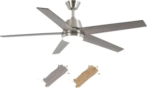 Ceiling Fans with Lights and Remote 52 Inch Modern Ceiling Fan with 6 Speeds, Dimmable LED, Reversible Noiseless DC Motor, Two-Color Blades, Cooling Fan for Bedroom, Living Room, Dining Room Fan with safety blade design