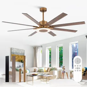 Ceiling Fans with Lights and Remote, 65 Inch Brass Ceiling Fan with Light Rustic Black Outdoor Ceiling Fans for Patios Covered, Dimmable LED, 6 Speeds, Reversible DC Motor, Ventilador de Techo con Luz Fan with safety blade design