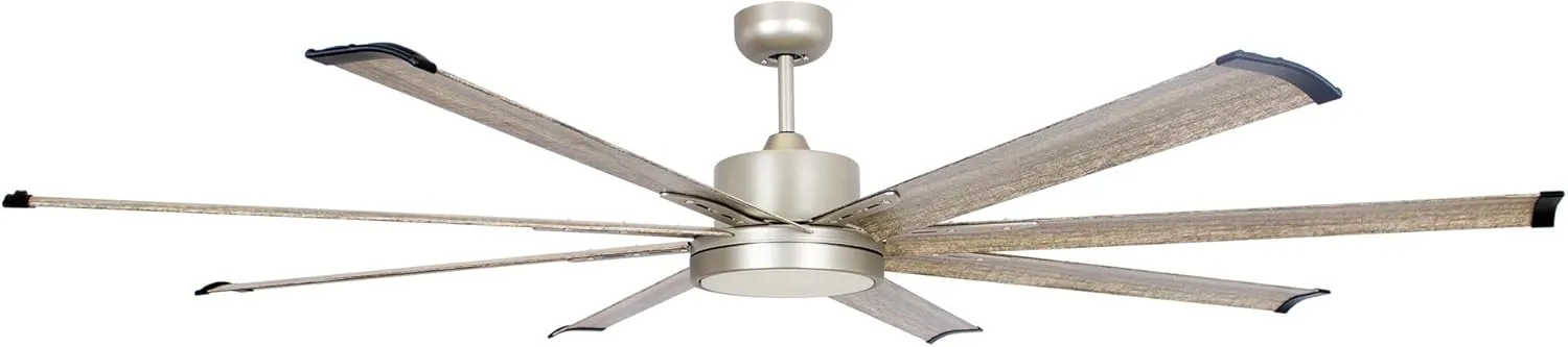 Ceiling Fans with Lights and Remote, 72 Inch Large CFM Ceiling Fan for Bedroom Living Room Shop Indoor Outdoor Fans, Dimmable LED Light with Fan, DC Motor 8 Reversible Blades, ETL Tested, Nickel