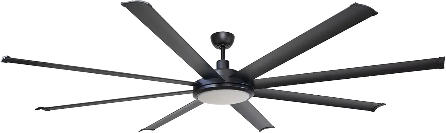 Ceiling Fans with Lights and Remote, 75 Inch Large Black Ceiling Fans with LED Light Flush Mount for Bedroom Living Room Indoor/ Outdoor, High CFM, DC Motor Reversible 8 Blades, Timer, ETL Tested