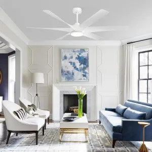 Ceiling Fans with Lights and Remote,65 inch 6 Blades Ceiling Fan Reversible DC Motor, 3 Color Temperature, 6-Speed,Industrial Large Ceiling Fan for Bedroom Living Room Home Fan with safety blade design