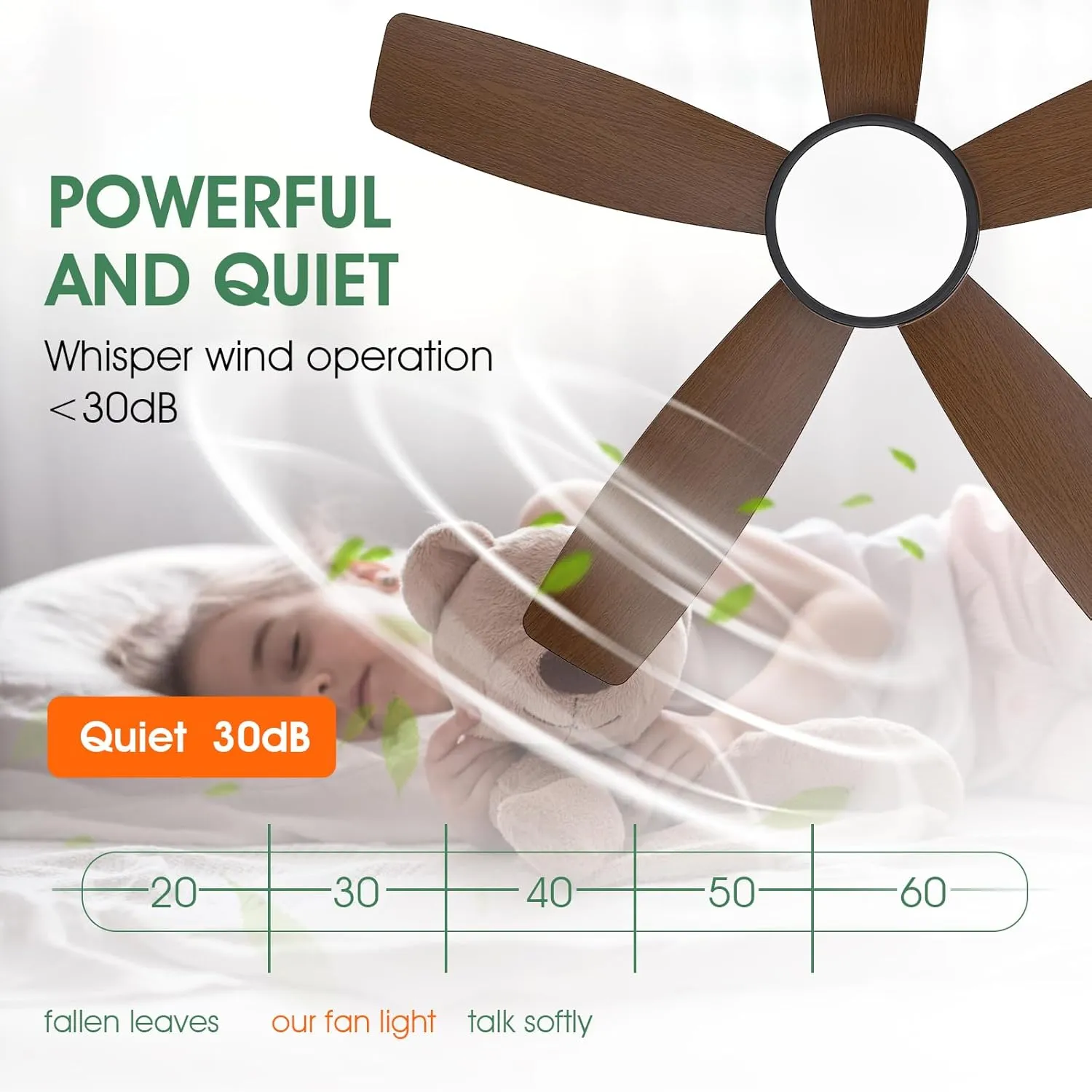 Ceiling Fans with Lights and Remote/APP Control, 41 inch Low Profile Flush Mount Ceiling Fan with Lights, LED Dimmable 5 Reversible Curved Blades 3 CCT 6 Speeds for Bedroom Living Room, Wood