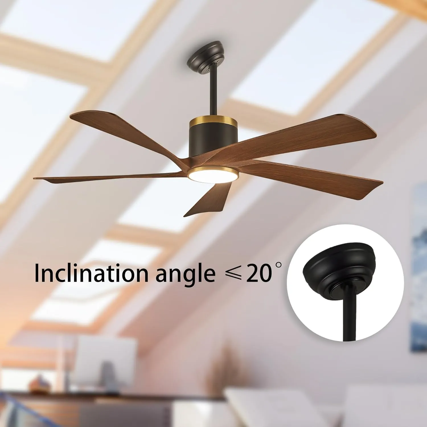 Ceiling Fans with Lights,52 inch Modern Ceiling fan with App and Remote Control,Reversible DC motor ceiling fans,3CCT,Dimmable, Noiseless,Ceiling Fan for Bedroom,Farmhouse,Indoor/Outdoor Use