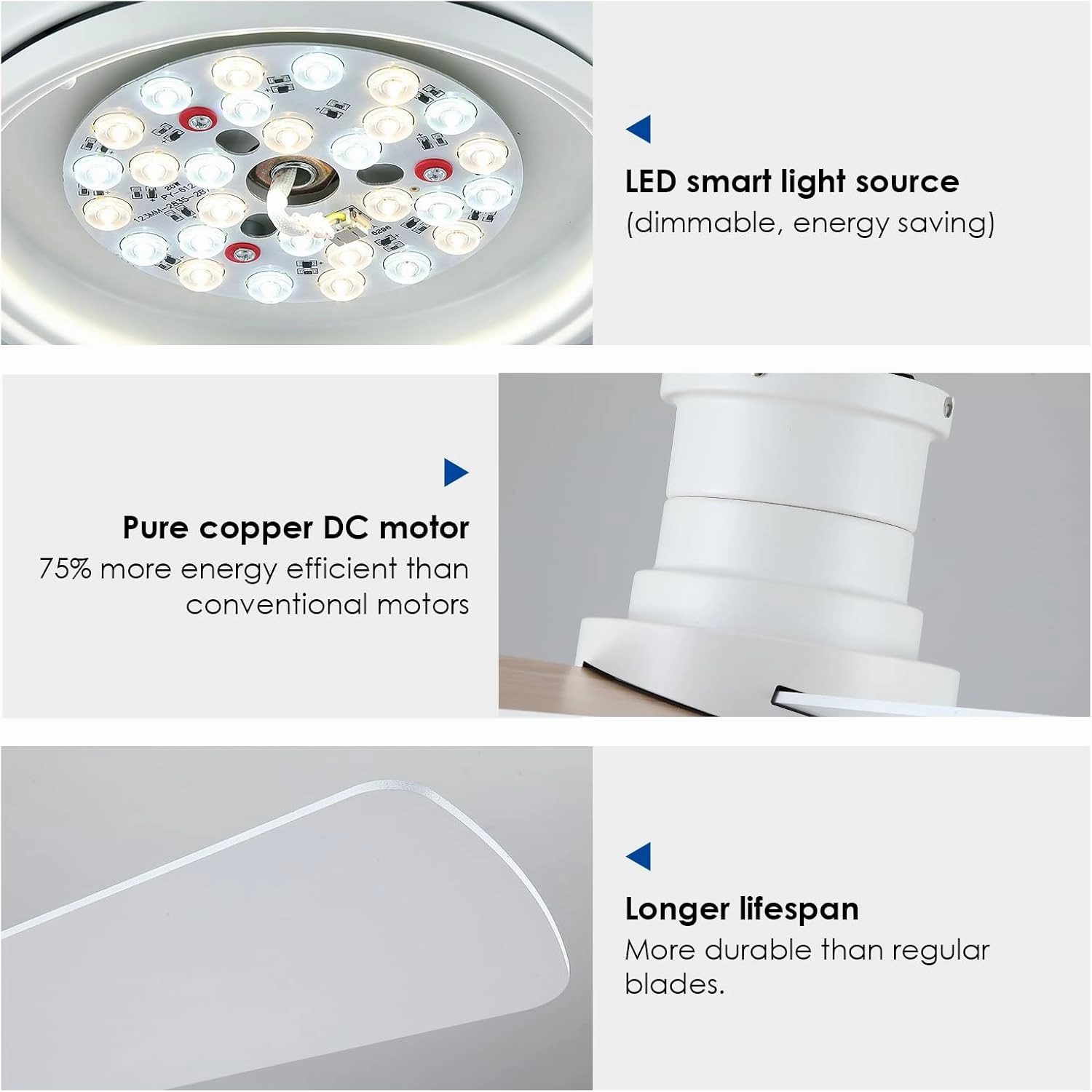 Ceiling Fans with Lights,46-Modern Low Profile Ceiling Fan with Remote Control,5 Dual-Sided Blades,Reversible DC Motor,White Flush Mount Ceiling Fan for Bedroom Indoor/Outdoor Use
