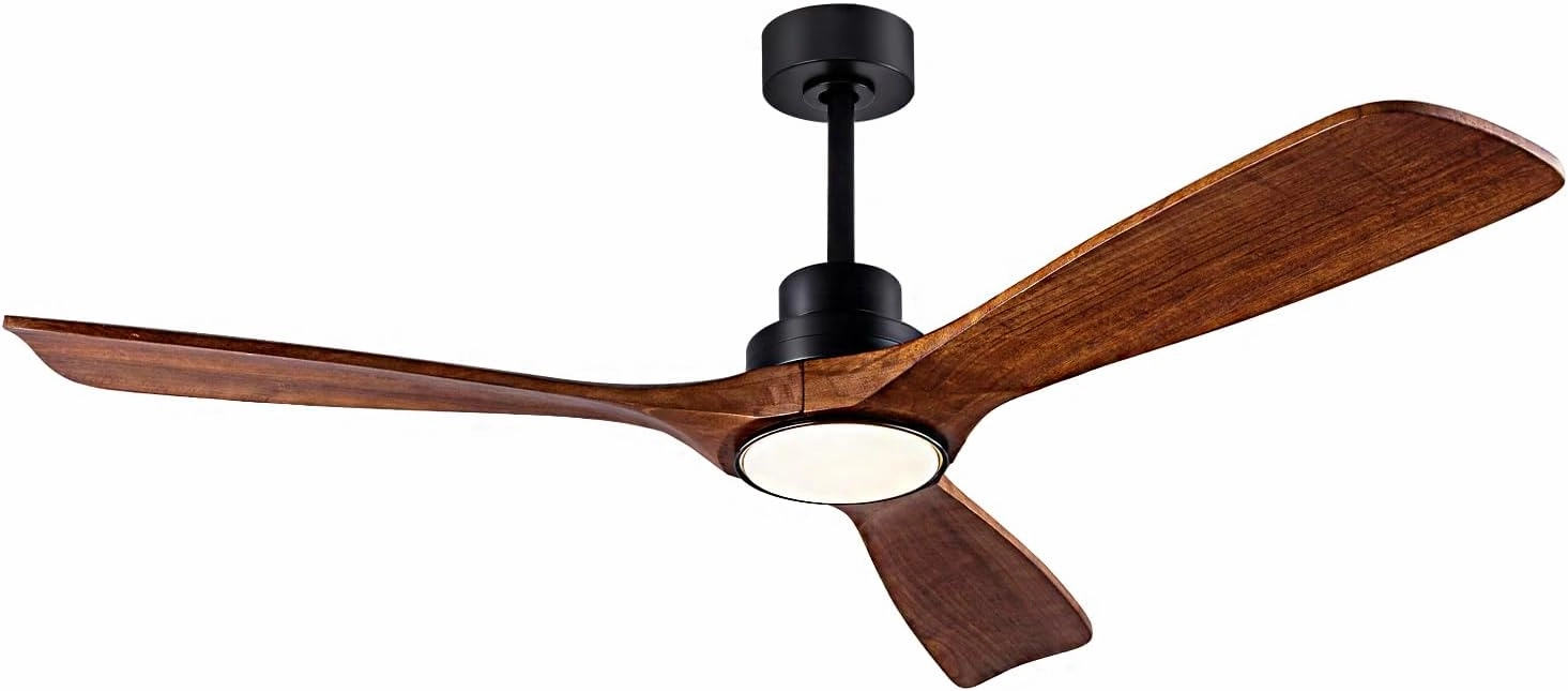 Ceiling Fans with Lights, 52 Inch Ceiling Fan with Remote/APP Control,3CCT Dimmable Light,Noiseless Reversible DC Motor,3 Solid Wood Blades,Indoor/Outdoor Ceiling Fans for Bedroom,Farmhouse,Patio