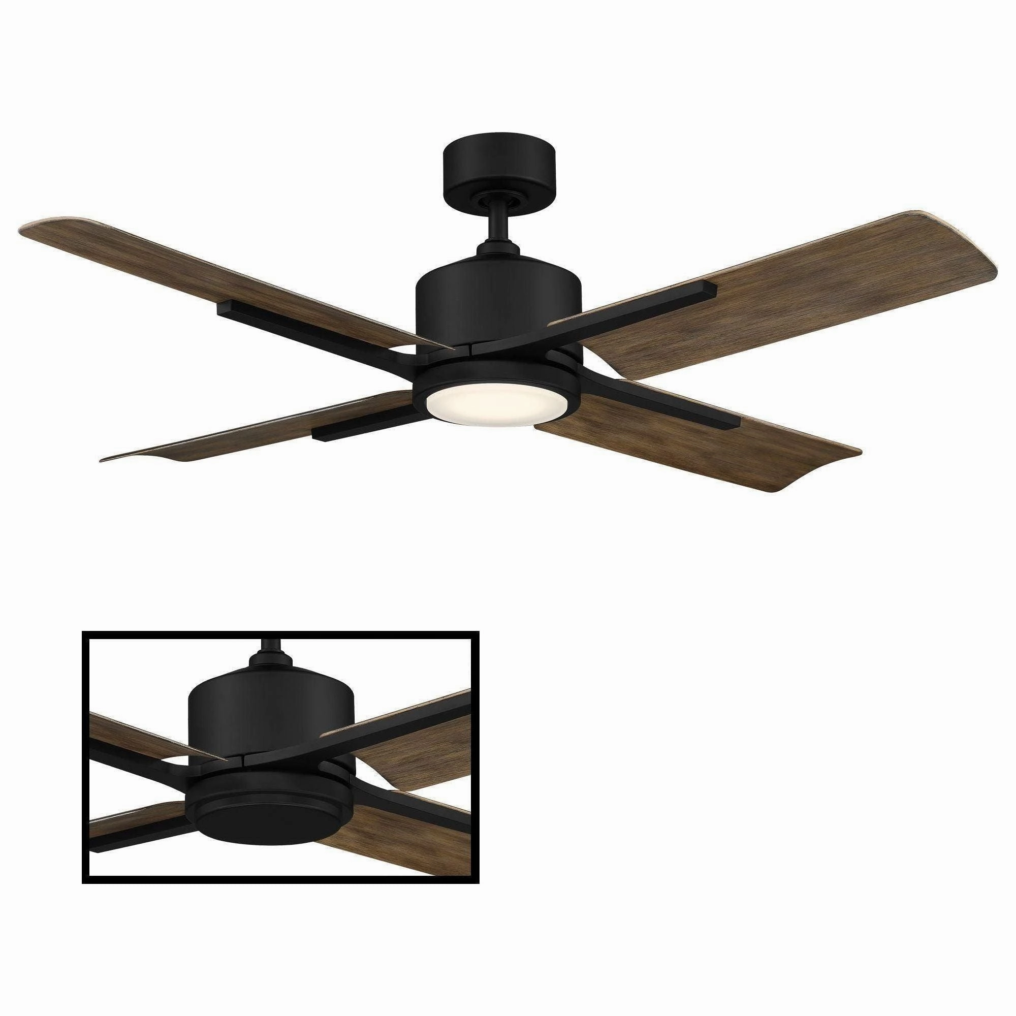 Cervantes Indoor/Outdoor 4-Blade 56" Smart Ceiling Fan with LED Light Kit and Remote Control