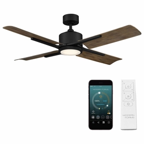 Cervantes Indoor/Outdoor 4-Blade 56" Smart Ceiling Fan with LED Light Kit and Remote Control smart ceiling fans with voice control