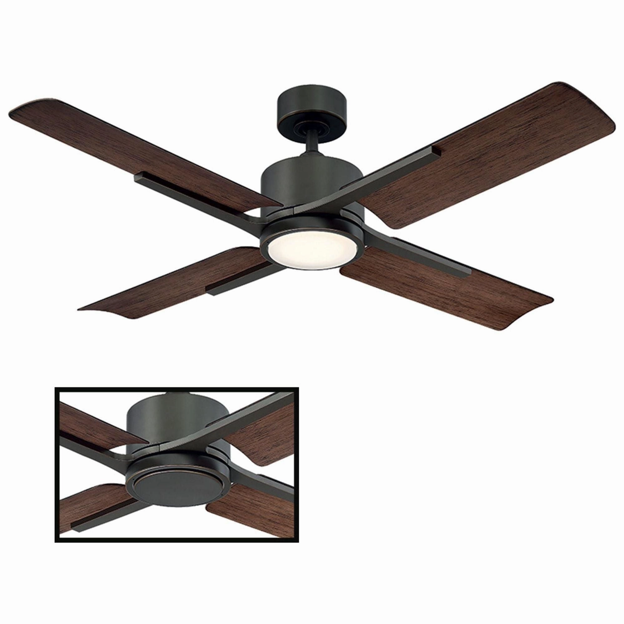 Cervantes Indoor/Outdoor 4-Blade 56" Smart Ceiling Fan with LED Light Kit and Remote Control