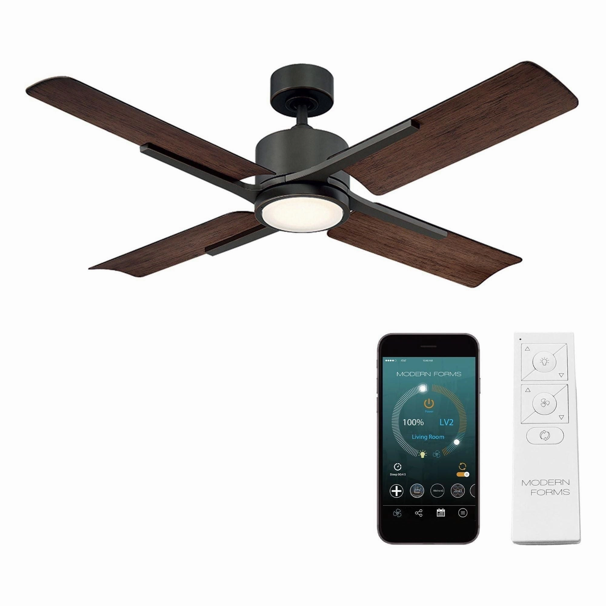 Cervantes Indoor/Outdoor 4-Blade 56" Smart Ceiling Fan with LED Light Kit and Remote Control