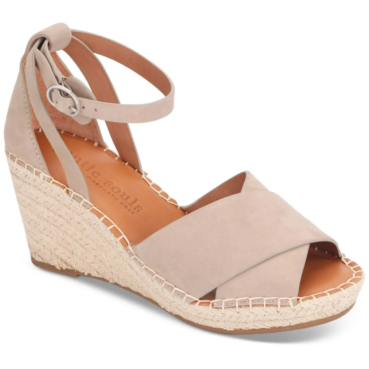 Charli Womens Leather Sandal Wedge Heels