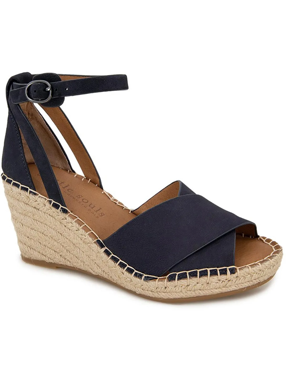 Charli Womens Leather Sandal Wedge Heels