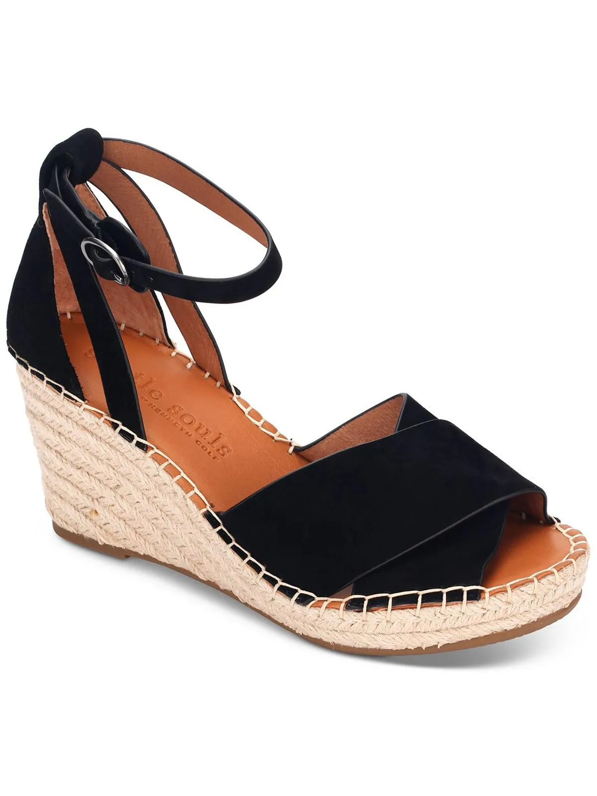 Charli Womens Leather Sandal Wedge Heels