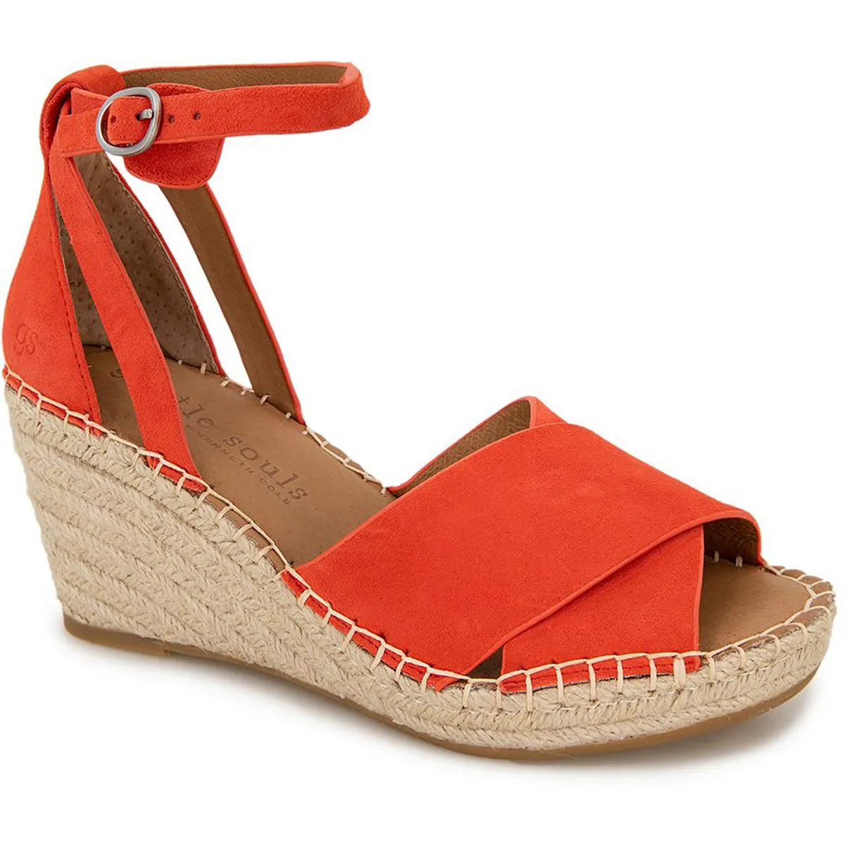 Charli Womens Leather Sandal Wedge Heels