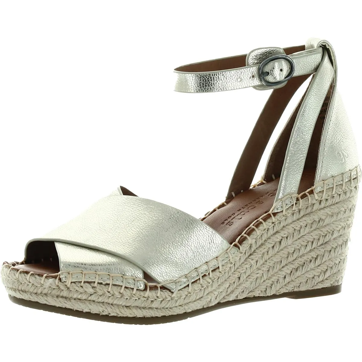 Charli Womens Leather Sandal Wedge Heels