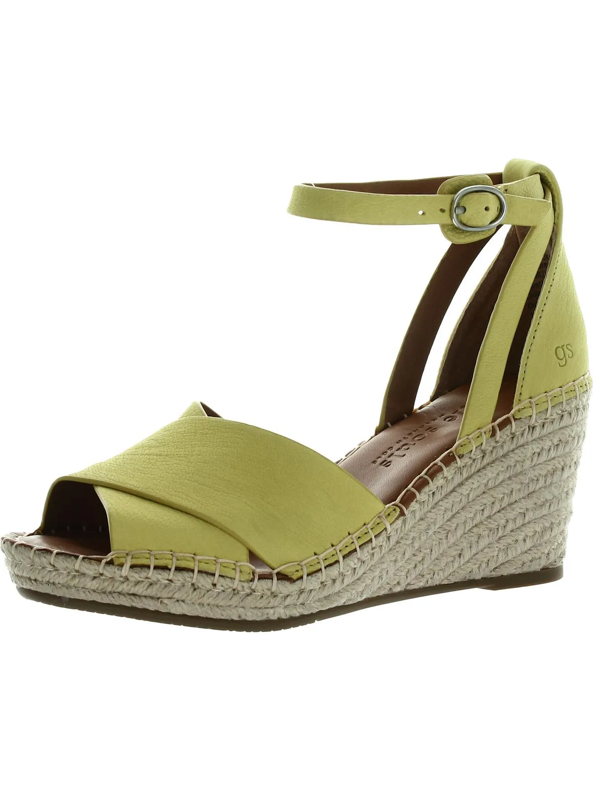 Charli Womens Leather Sandal Wedge Heels
