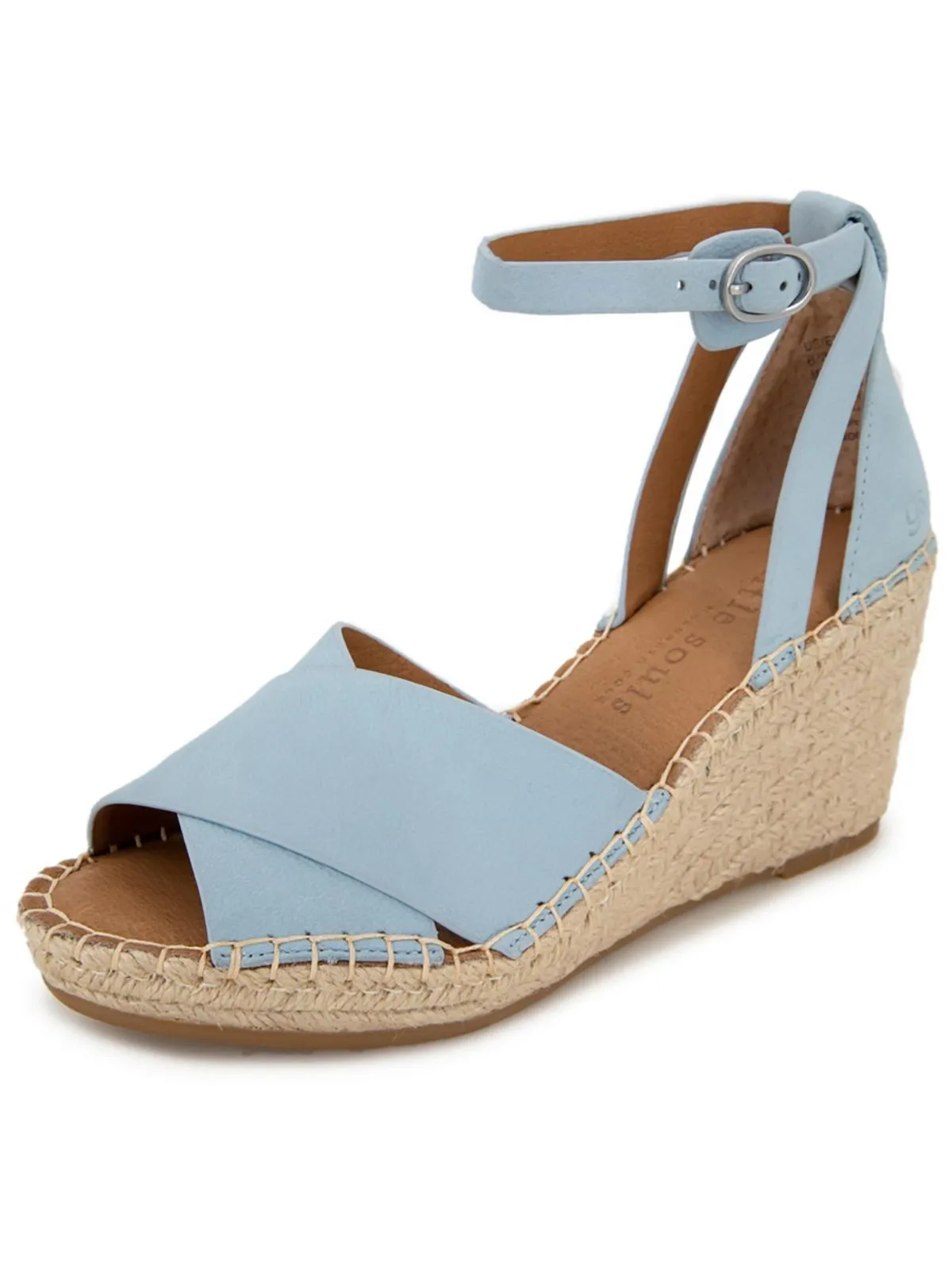 Charli Womens Leather Sandal Wedge Heels