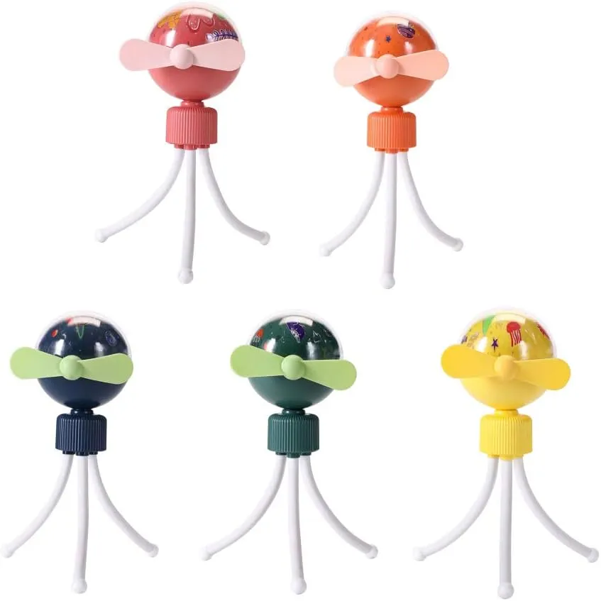 CHAW Personal Handheld Stroller Fan with Flexible Tripod, Octopus Fan with Starry Sky Projection Light and Mobile Phone Holder Function for Office Room Car Traveling