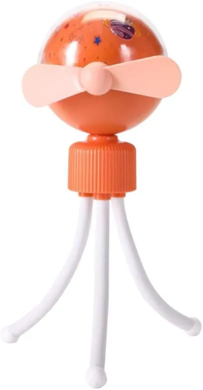 CHAW Personal Handheld Stroller Fan with Flexible Tripod, Octopus Fan with Starry Sky Projection Light and Mobile Phone Holder Function for Office Room Car Traveling Octopus-shaped decorative fan