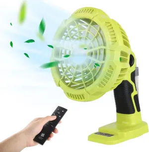 Choerinton Portable Fan Compatible with Ryobi 18v Battery, Cordless Fans Portable Battery Powered Fan with 300LM LED Light, for Home, Outdoor,Camping, Picnic and Job Site(Tool Only) 2-in-1 camping light and fan combo
