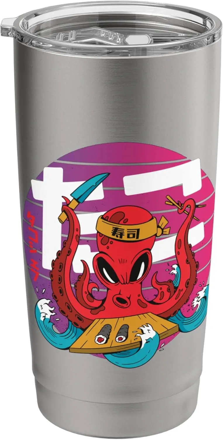 Chopsticks Stainless Steel Insulated Tumbler Octopus-shaped decorative fan