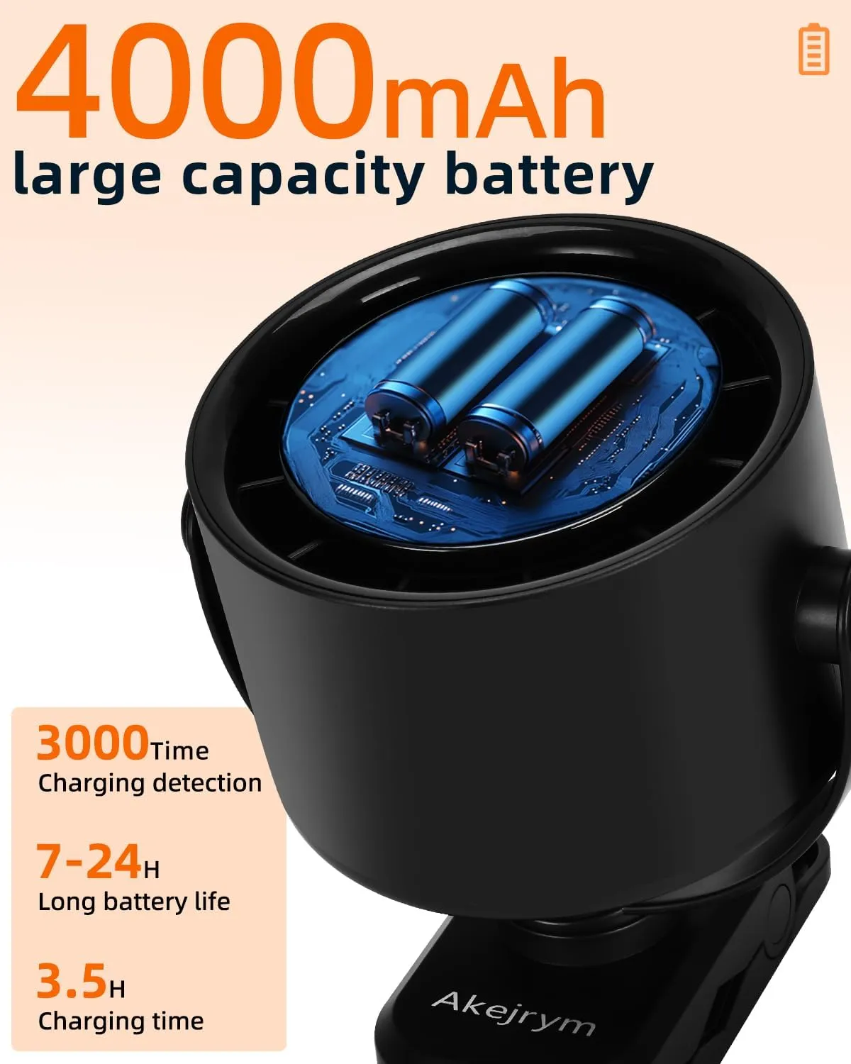 Clip on Fan for Bed, Portable Fan for Travel, 360 Rotate Battery Operated Personal Fan, Air Turbo Tech & Digital display, stroller fan with 5 Speeds, For Home Office Stroller Camping - Black