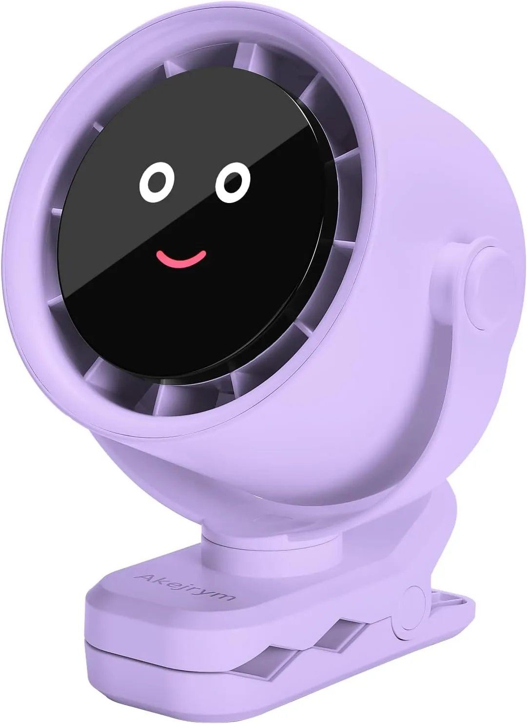 Clip on Fan for Bed, Portable Fan for Travel, Small Powerful 5 Speed Quiet 360 Rotate, Air Turbo Tech & Digital display, For Home Office Stroller Camping (Purple) Octopus-shaped decorative fan