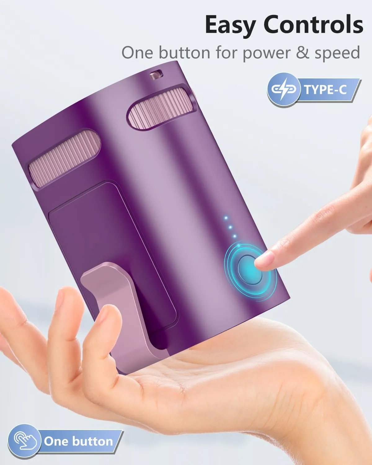 Clip on Fan for Shirt Belt Hip Pants-Compact Portable Waist Fan Rechargeable Long Lasting,Wireless Personal Body Fans that Blow Cold Air,Necklace Lanyard Cool Gadgets for Work Traveling Outdoor Purple