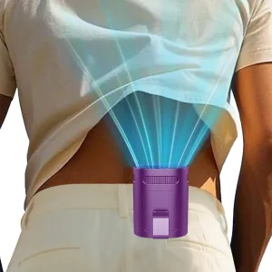 Clip On Fan for Shirt Belt Pants-Mini Lightweight Portable Waist Fan Rechargeable Battery Powered,Hands Free Belt Loop Tshirt Hip Poctet Hard Hat Body Cooler Travel Camping Sports Deep Purple Waist-mounted portable fan for outdoor use