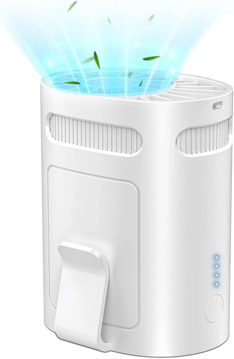 Clip On Fan for Shirt Belt Pants-Portable Waist Fan,Tiny Personal Fans Rechargeable Battery Powered Air Conditioner,White Powerful Soundless Body Fans Under Clothes for Outdoor Camping Walking Travel Waist-mounted portable fan for outdoor use