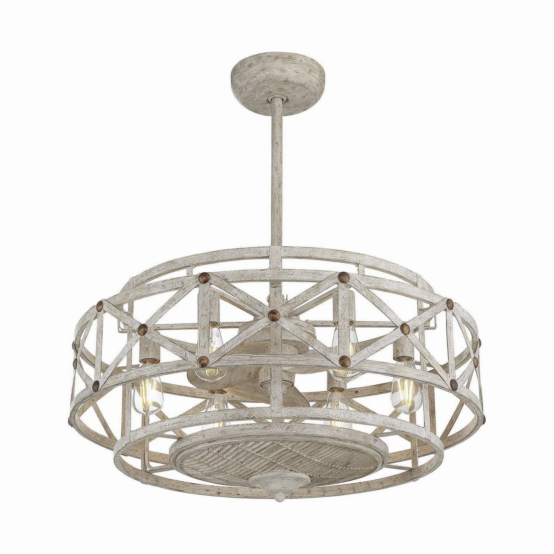 Colonade 6-Light Fan D'Lier ceiling fans with integrated LED lighting