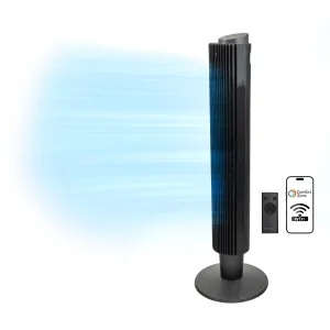 Comfort Zone 42" Smart Wi-Fi Oscillating Portable Tower Fan with Remote floor fans with powerful circulation