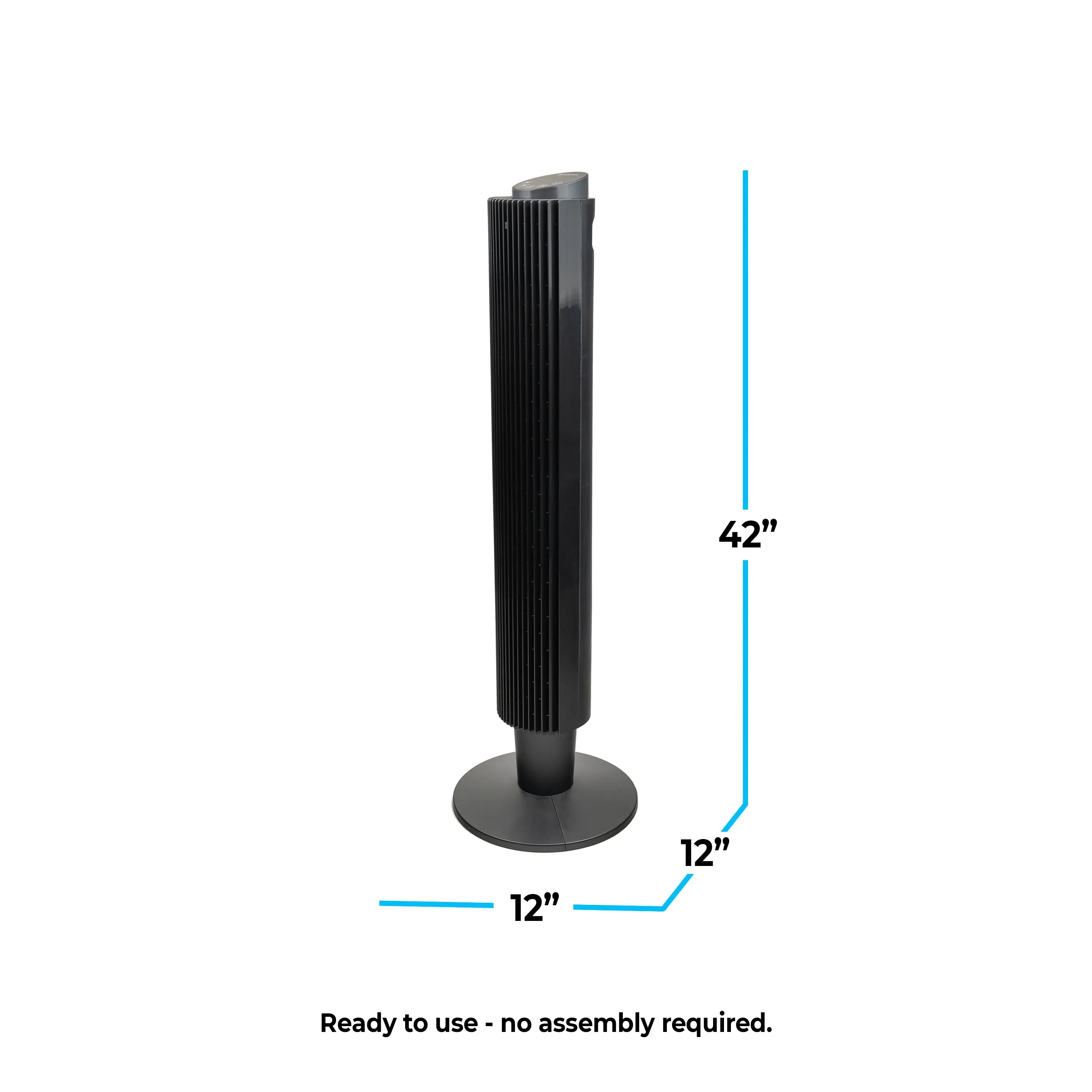 Comfort Zone 42" Smart Wi-Fi Oscillating Portable Tower Fan with Remote