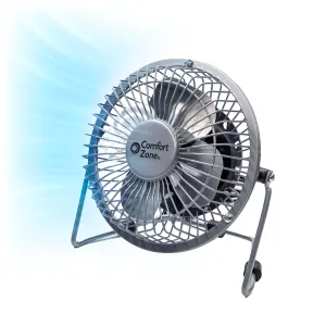 Comfort Zone 4" 1-Speed Desktop Fan floor fans with powerful circulation
