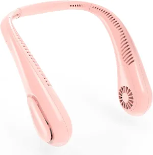 COMLIFE Bladeless Neck Fan, 5000mAh Rechargeable Battery Powered, Angle Adjustable, Hand-free Portable Neck Fan for Both Outdoor & Indoor Use, UL Certified, Pink Neck fan for hands-free comfort