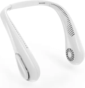 COMLIFE Bladeless Neck Fan, 5000mAh Rechargeable Battery Powered, Angle Adjustable, Hand-free Portable Neck Fan for Both Outdoor & Indoor Use, UL Certified, White Neck fan for hands-free comfort