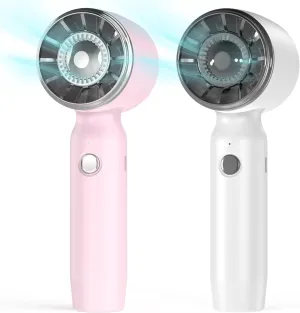 COMLIFE Handheld Mini Fan, 2 PACK Portable Turbo Fan, Recharged Battery Operated Personal Small Pocket Fan with 3 Speed for Women Men Girls Kids Indoor Outdoor Travel Makeup Mini handheld fan for personal cooling