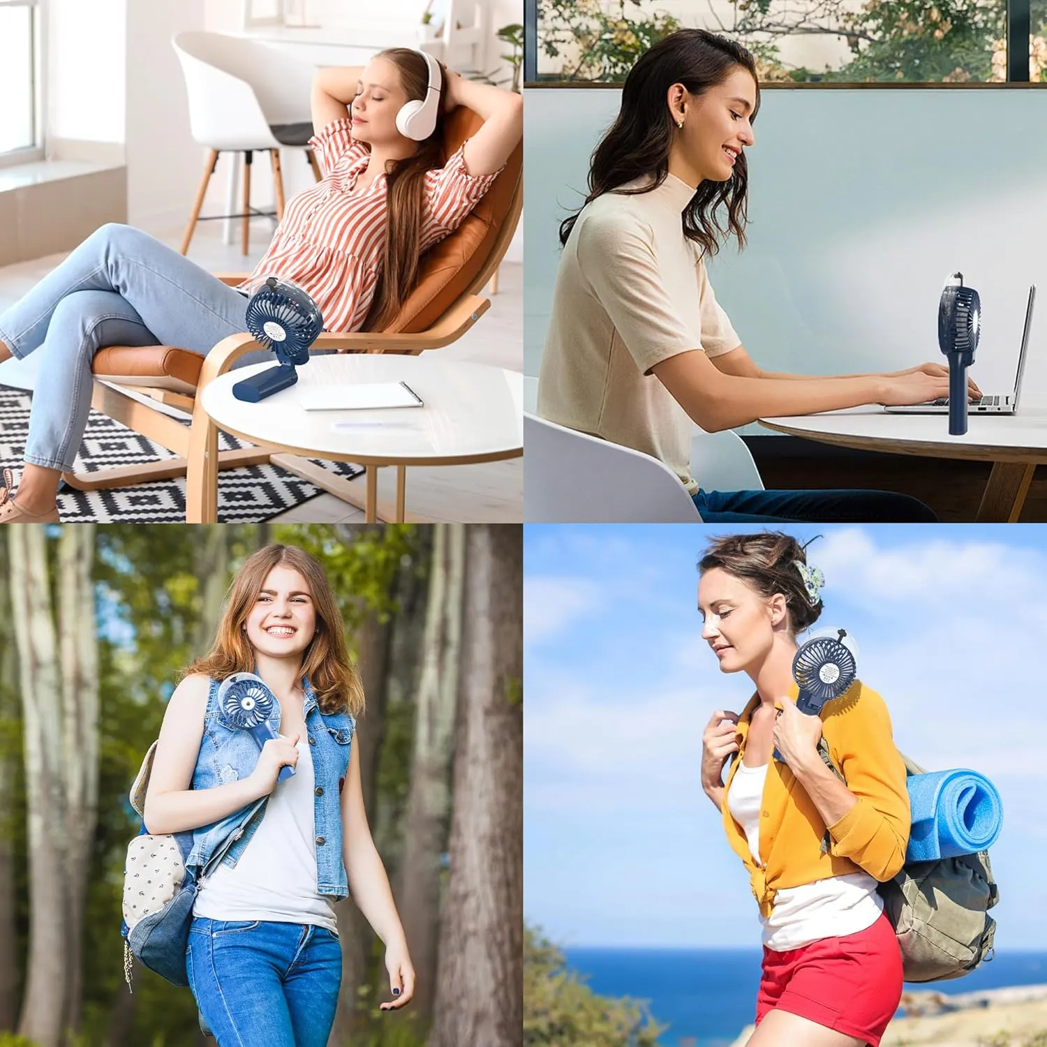 COMLIFE Portable Handheld Misting Fan, 3000mAh Rechargeable Battery Operated, 180 Foldable, Mini Personal Fan with Water Sprayer for Travel, Makeup, Home, Office, Camping, Outdoors