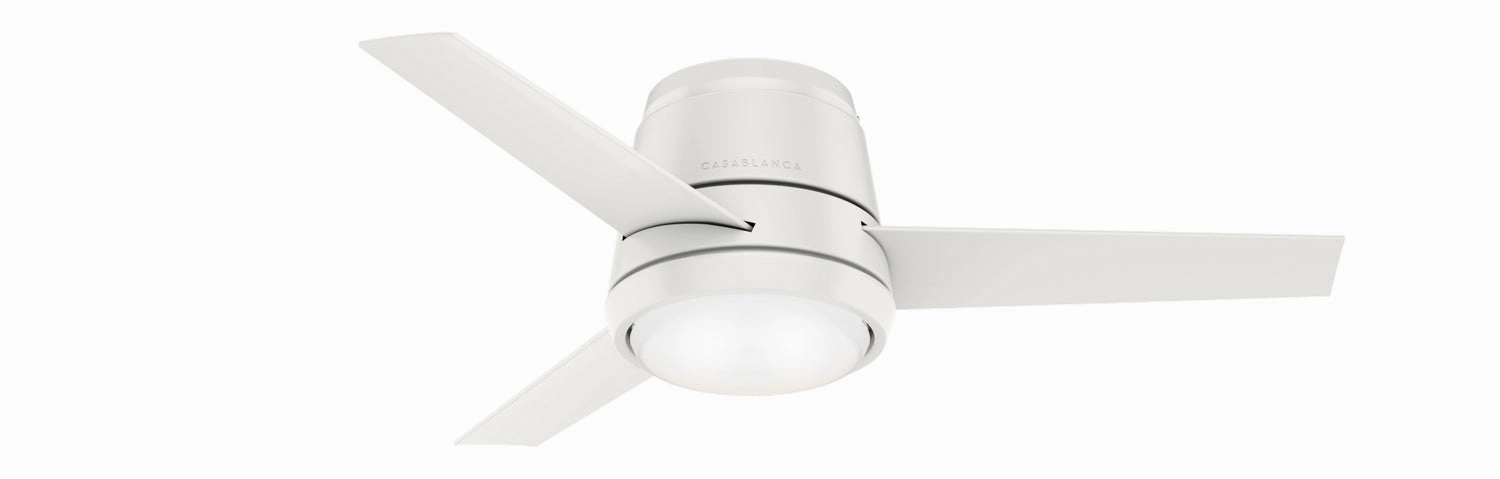 Commodus 44"Ceiling Fan Fresh White hugger fans for rooms with low ceilings